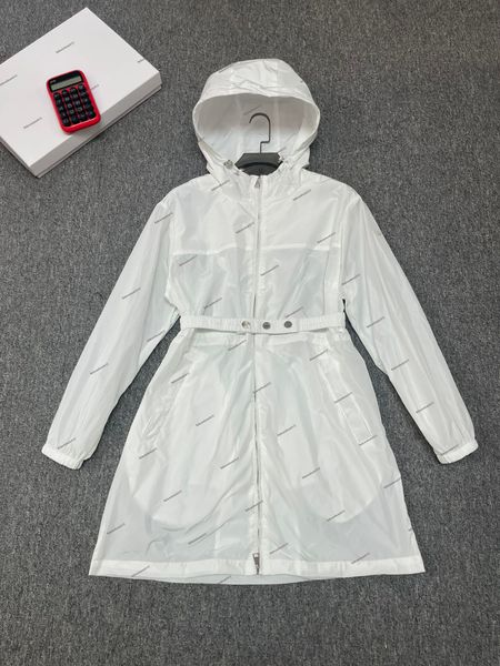 Designer Womens Jacket Spring and Autumn Windrunner Hooded Women' Trench Coat Midi Length With an Elasticated Drawstring Inside and Movable Belt, White
Designer Womens Jacket Spring and Autumn Windrunner Hooded Women' Trench Coat Midi Length With an Elasticated Drawstring Inside and Movable Belt, White