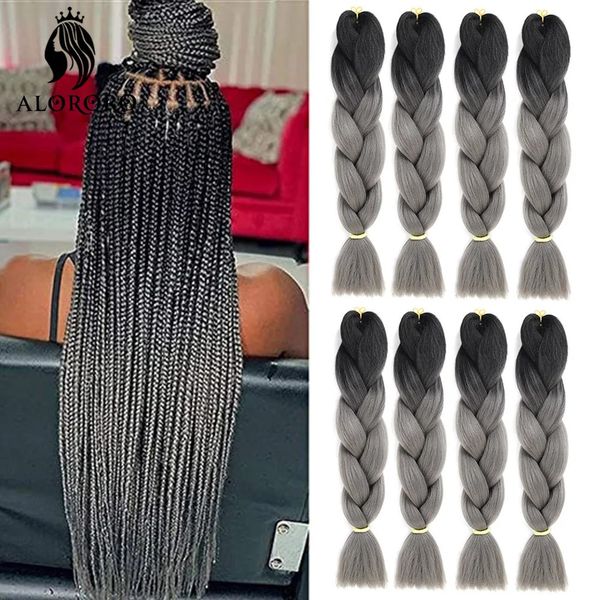 Alororo Afro Black Grey Ombre Braiding 24 Inch 3/6/8Pcs/Pack Synthetic for Jumbo Braid Hair Wholesale 240506, Green
Alororo Afro Black Grey Ombre Braiding 24 Inch 3/6/8Pcs/Pack Synthetic for Jumbo Braid Hair Wholesale 240506, Green