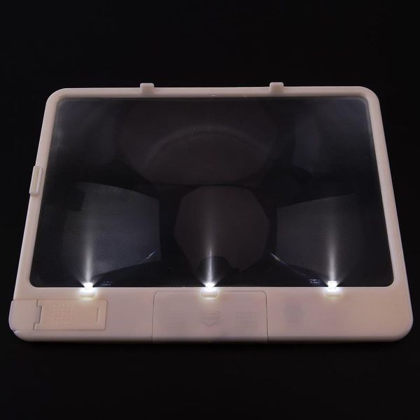 Magnifying Glass with Light Amplifier Mobile Phone Loupe Enlarged Expander Stand Folding Holder for Elderly People Reading Books