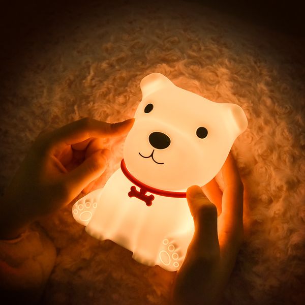 Colorful Creative Dog LED Night Light Touch Sensor Silicone USB Rechargeable Bedroom Lamp For Children Kid Baby Holiday Gift
Colorful Creative Dog LED Night Light Touch Sensor Silicone USB Rechargeable Bedroom Lamp For Children Kid Baby Holiday Gift