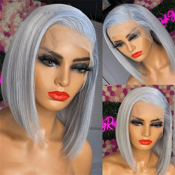 Gray Silver Bob Wigs Lace Front Wigs Human Hair 13x6 Hd Lace Frontal Wig Colored Bob Wigs for Women Straight Pre Plucked al, Ombre color
Gray Silver Bob Wigs Lace Front Wigs Human Hair 13x6 Hd Lace Frontal Wig Colored Bob Wigs for Women Straight Pre Plucked al, Ombre color