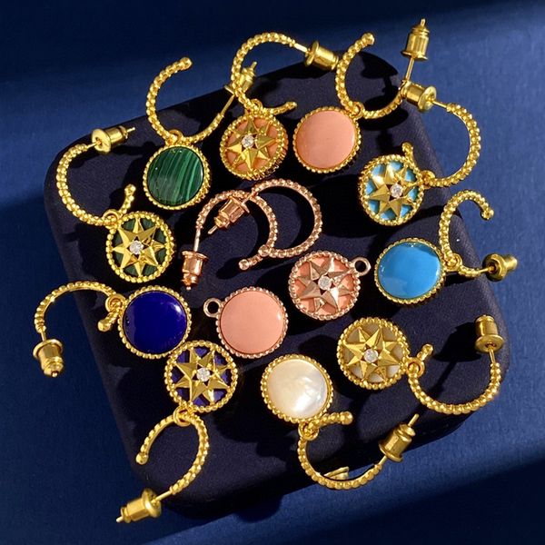 Free Shipping Hot Luxury Brand Fashion Stud Earrings Turquoise Shell Compass Star Hexagram Crystal Cubic Zirconi Gold Color Women Jewelry Gift
Free Shipping Hot Luxury Brand Fashion Stud Earrings Turquoise Shell Compass Star Hexagram Crystal Cubic Zirconi Gold Color Women Jewelry Gift