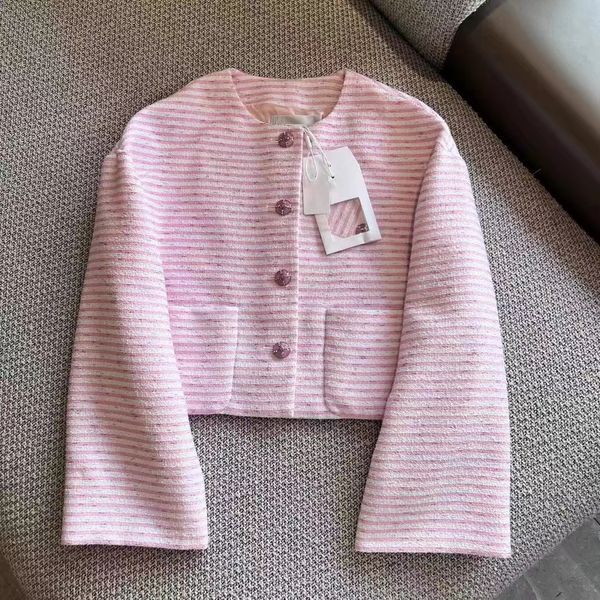 Chan 2024 new jacket women top jackets for women tweed pink designer clothes women new women's coat CC jacket designer tops women jackets women's chain tweed jacket