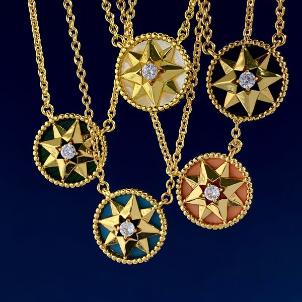 Free Shipping Luxury Brand Fashion Charm Necklace Chain Turquoise Shell Compass Star Hexagram Pendant Crystal Cubic Zirconi Women Jewelry Gift
Free Shipping Luxury Brand Fashion Charm Necklace Chain Turquoise Shell Compass Star Hexagram Pendant Crystal Cubic Zirconi Women Jewelry Gift