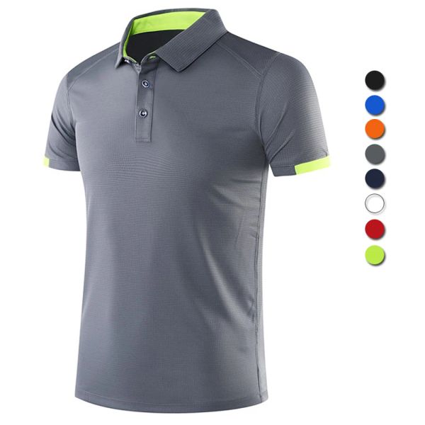 2025 Summer Sports Polo Shirts Men Quick-dry Short Sleeved T-shirts Lapel Tennis Tees Work Outdoor new Running Cool Breathable Slim Golf