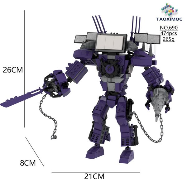 1/4/5/11Pcs Set Skibidi Toilet The Audio Man and Camera Titan Man Building Blocks Toy Bricks Set For Kid Birthday Christmas Gift
