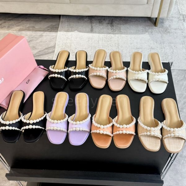 Mach Satin beaded pearl Slippers designer Women's Slippers Sandals Shoes Slide Summer Fashion Wide Flat Flip Flops With Box, Random color1
Mach Satin beaded pearl Slippers designer Women's Slippers Sandals Shoes Slide Summer Fashion Wide Flat Flip Flops With Box, Random color1