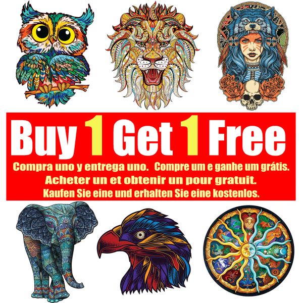 Wooden Animal Jigsaw Puzzles 3d Puzzle Stadium Games Adults Brain Training Kid Fabulous Interactive Game Buy 1 Get 1 Free