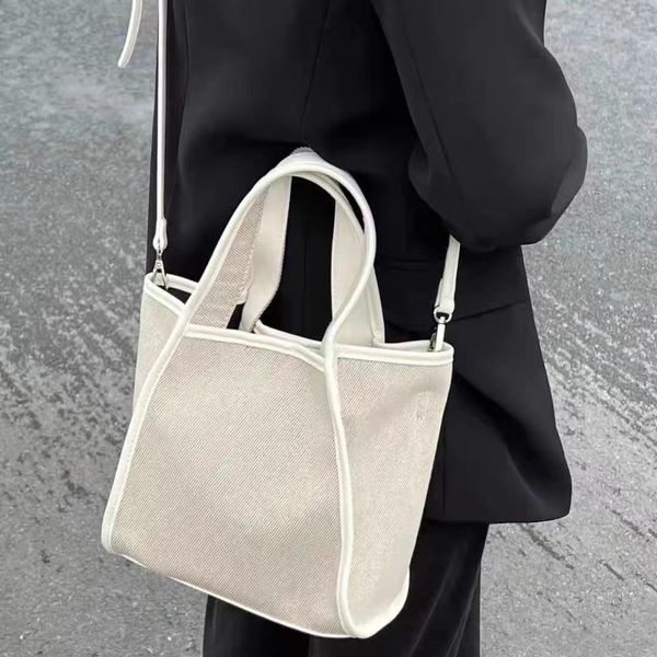 Designer handbag niche women bag canvas casual tote bag large capacity splicing magnetic buckle crossbody bag, White
Designer handbag niche women bag canvas casual tote bag large capacity splicing magnetic buckle crossbody bag, White
