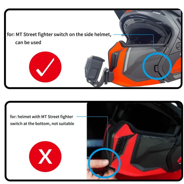 For MT Street Thunder 4 3SV ATOM KRE Customized Motorcycle Helmet chin Mount for GoPro Insta360 DJI Camera Accessories
