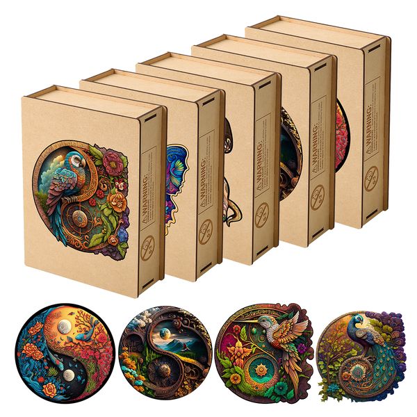 Toys For Kids Adults 3d puzzle DIY craft Unique Wooden Animal Jigsaw Puzzles gifts for kids educational Family interactive games