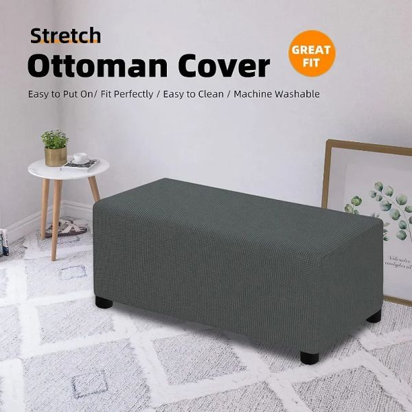 Elastic Polar 2025 Fleece Ottoman Stool Cover Solid — compare prices at CompareOffers