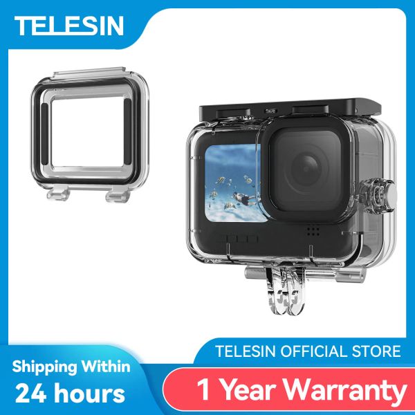 TELESIN Waterproof Case Full Scene Anti-fog Underwater Tempered Glass Lens Diving Housing Cover for GoPro Hero 9 10 11 12 Black