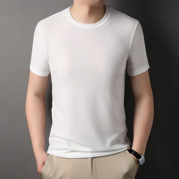 Men's seamless round neck short sleeved T-shirt, men's top, t-shirt, Black
Men's seamless round neck short sleeved T-shirt, men's top, t-shirt, Black