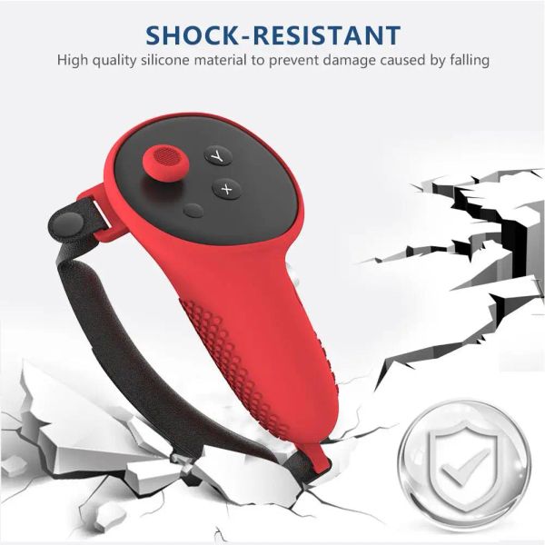Silicone VR Protective Cover Case for Meta Quest 3 VR Headset Head Face Cover Lens Cover Controller Grips for Quest3 Accessories
