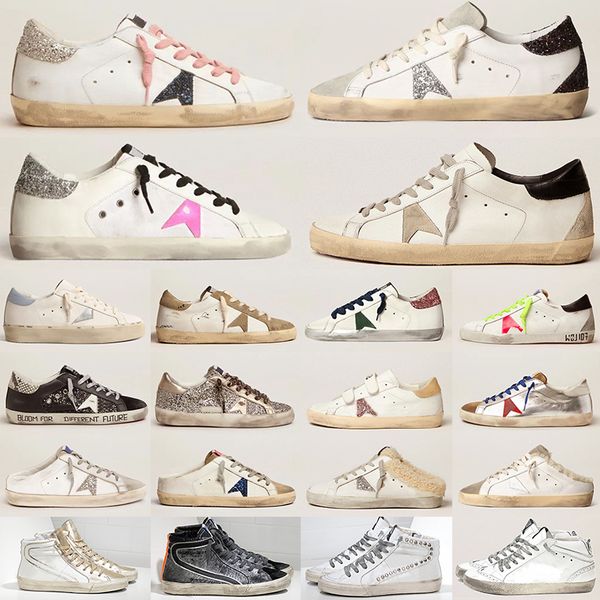 Designer Loafers Sneakers Super-star S Shoes Leather Italy Dirty Old Shoe Brand Women Men Black White Ball Casual Star Trainers