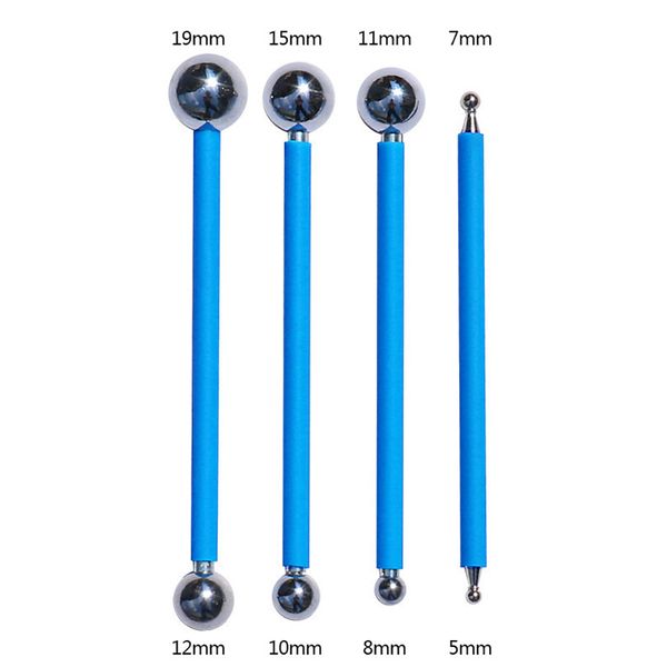 4Pcs Ball Stylus Embossing Rolling Pin 8 Head Pen Sugar Craft Ball Model DIY Tool Fondant Cake Decorating Clay Sculpting Tools