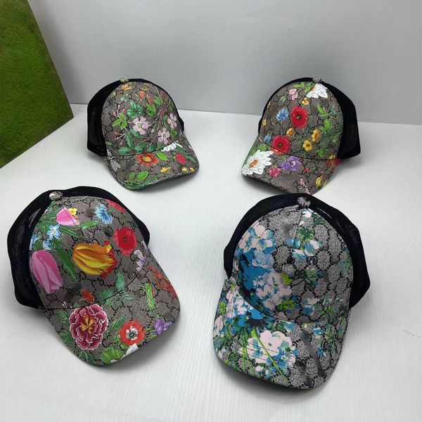 Designer Ball Caps New Fashion European and American Printed Net Hat Breathable All-matching Flower Elements High Quality Hat