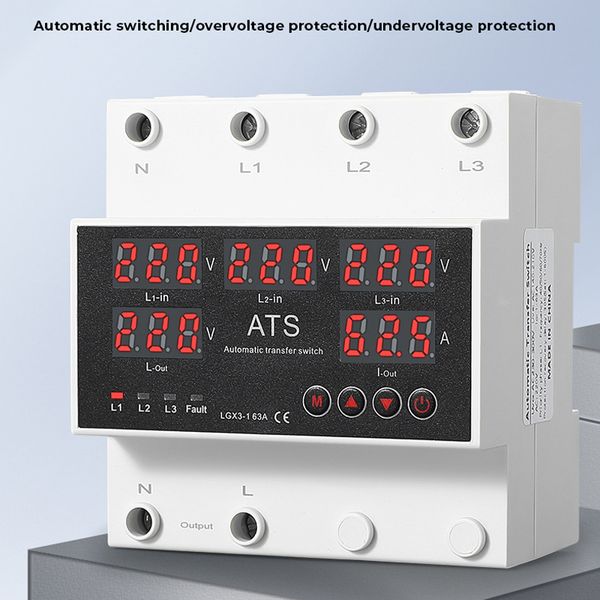 Three phase four wire overvoltage/undervoltage converter with 4 inputs, 2 outputs, and 3 sets of circuit safety switching 220V
Three phase four wire overvoltage/undervoltage converter with 4 inputs, 2 outputs, and 3 sets of circuit safety switching 220V