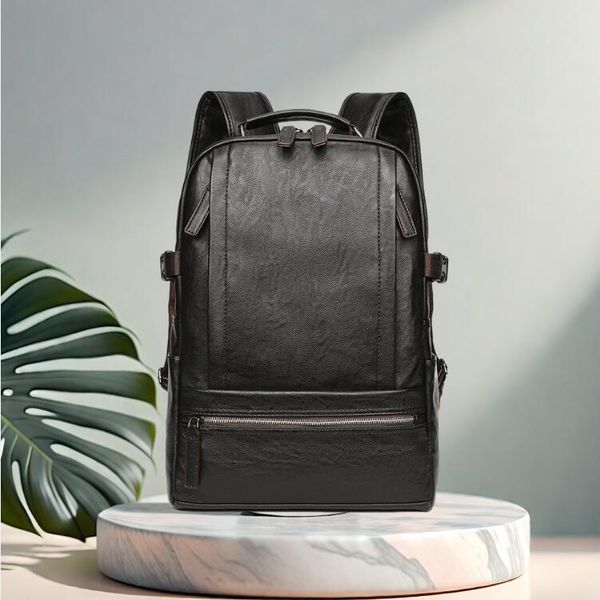 Factory outlet men shoulder bags 2 colors vertical large-capacity business handbag street trend solid color leather bag outdoor leisure fashion backpack, Black
Factory outlet men shoulder bags 2 colors vertical large-capacity business handbag street trend solid color leather bag outdoor leisure fashion backpack, Black