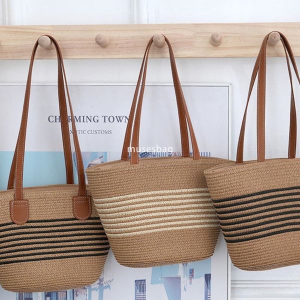 New belt single shoulder woven bag with contrasting stripes simple and fashionable tote bag commuting bag, White
New belt single shoulder woven bag with contrasting stripes simple and fashionable tote bag commuting bag, White