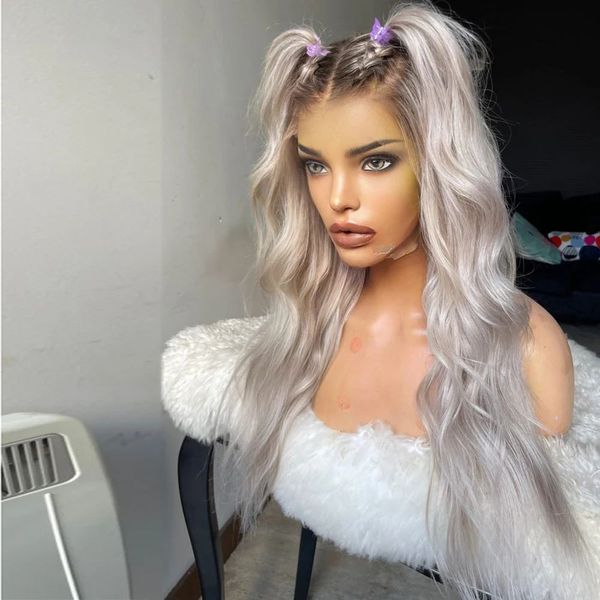 White Peruvian Silver Blonde Full Lace Front Wigs Dark Brown Roots Glueless Ombre Simulation Human Hair Wigs 200% Loose Wave Lace Front Pbwb, Ombre color
White Peruvian Silver Blonde Full Lace Front Wigs Dark Brown Roots Glueless Ombre Simulation Human Hair Wigs 200% Loose Wave Lace Front Pbwb, Ombre color