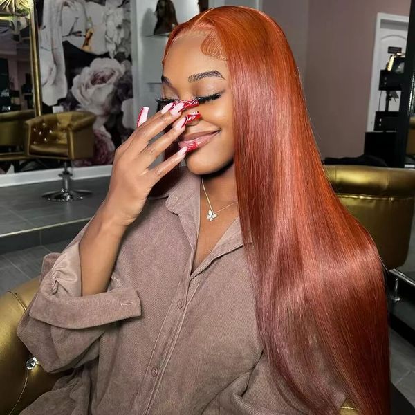 Transparent Closure HD Orange Ginger Front Human Hair 13x4 Bone Straight Lace Frontal Pre Plucked Colored Wig for Women Rbcax
Transparent Closure HD Orange Ginger Front Human Hair 13x4 Bone Straight Lace Frontal Pre Plucked Colored Wig for Women Rbcax