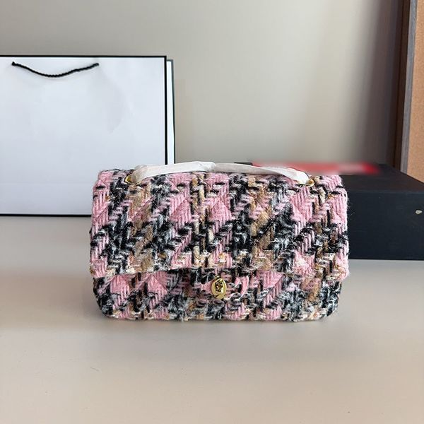 24FW woolen Shoulder CF Flap Bag Classic dia gingham handbag women crossbody Chain bags High Quality Fashion Wallet Square Handbag 25cm, Black
24FW woolen Shoulder CF Flap Bag Classic dia gingham handbag women crossbody Chain bags High Quality Fashion Wallet Square Handbag 25cm, Black
