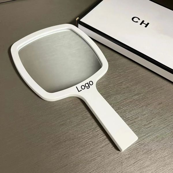 Designer Handheld Makeup Mirror Black and White Classic Logo Women's Travel Portable Small Mirror Bag Essential Makeup Mirror