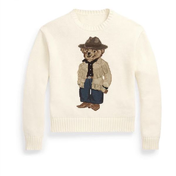 Elegant Women's Cashmere Sweater with Plush Teddy Motif - Warm & Stylish for Cold Weather
