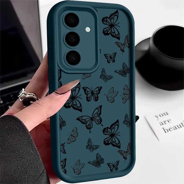 New Arrival Designer Phone Case For Galaxy S23 S24 Ultra A55 A54 5G A53 A52 A14 A15 A35 S20 FE S21 S22 Ultra Capa Shock resistant Drawing Butterfly Shell Z241209