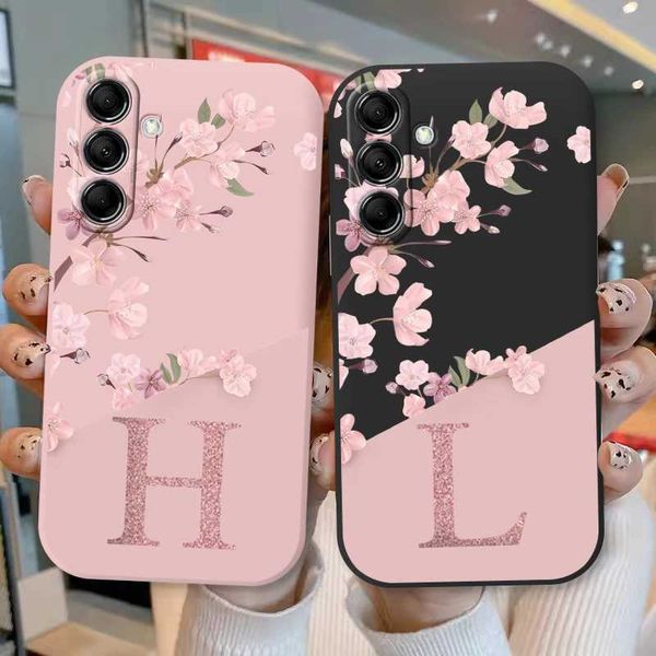 Designer Phone Case For Galaxy A54 5G Cover Pink Flower Soft Silicone Back Funda A 54 Coque Bumper Bag M241209