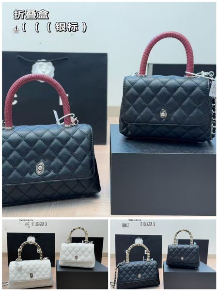 Designer Fashion Coco Style Modern Shoulder Geniune Leather Handle sier buckle Crossbody Multiple Colors Choices Delicate Women Bag 24CM, White 18cm
Designer Fashion Coco Style Modern Shoulder Geniune Leather Handle sier buckle Crossbody Multiple Colors Choices Delicate Women Bag 24CM, White 18cm