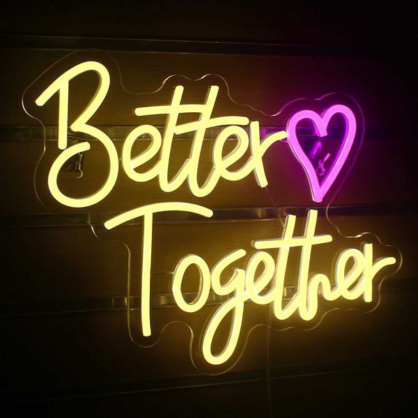 Better combination of neon lights LED logo wedding bedroom decoration letter party room decoration lights oh baby just got married USB wall light X241210