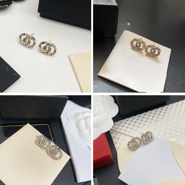 18K Gold Plated Luxury Brand Designers Stud Earrings Women Crystal Rhinestone Earring Party Gift jewelry
18K Gold Plated Luxury Brand Designers Stud Earrings Women Crystal Rhinestone Earring Party Gift jewelry