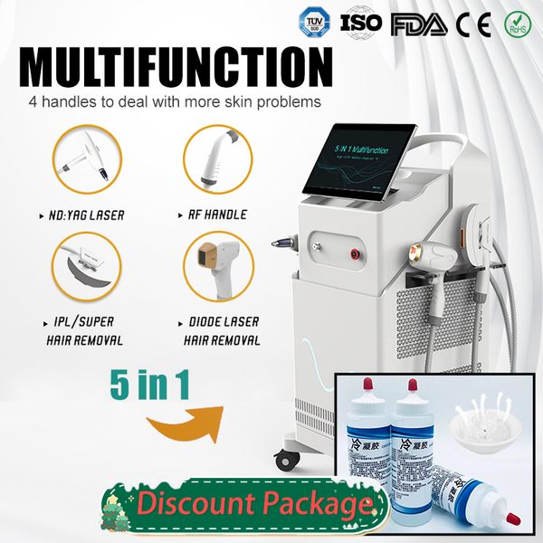 5 IN 1 IPL Machine Nd Yag Laser Tattoo Removal Equipment 808nm Diode Laser Hair Removal Machine + Cold gel Product Portfolio
5 IN 1 IPL Machine Nd Yag Laser Tattoo Removal Equipment 808nm Diode Laser Hair Removal Machine + Cold gel Product Portfolio