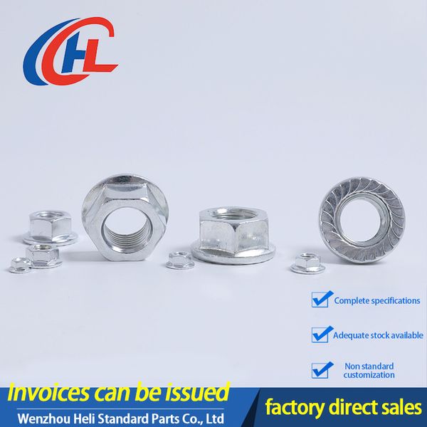 Flower tooth flange nut hardware accessories carbon steel nut GB/T6177M3-M16 hexagonal nut fastening anti-loosening nut
Flower tooth flange nut hardware accessories carbon steel nut GB/T6177M3-M16 hexagonal nut fastening anti-loosening nut