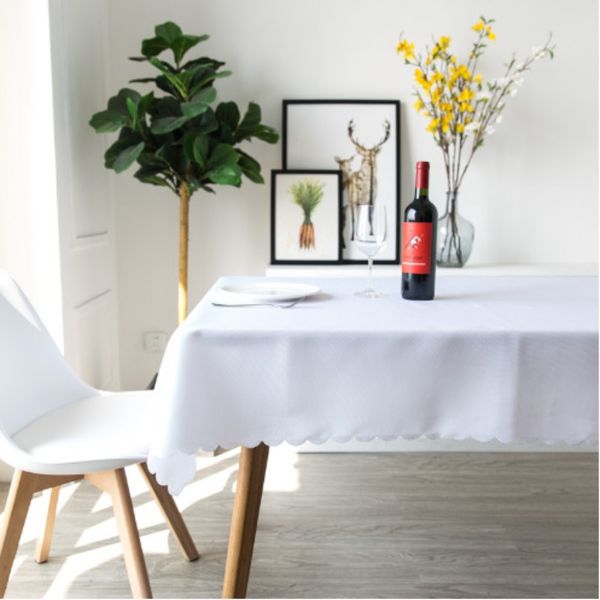 Simple Embossed Texture Solid Color Tablecloth