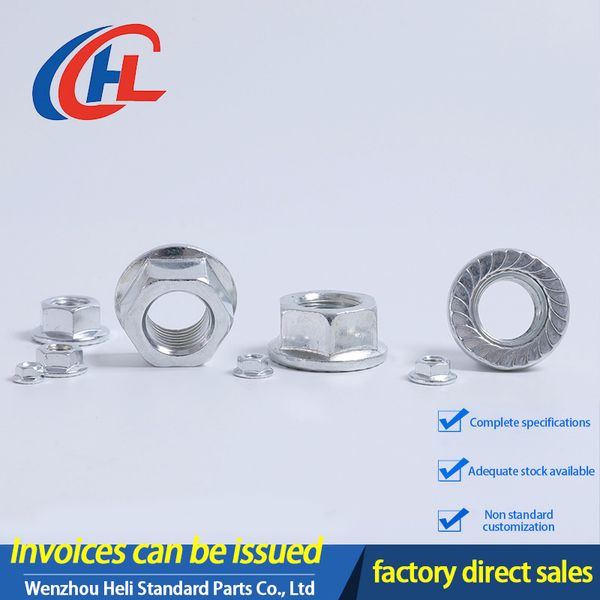 Flower tooth flange nut hardware accessories carbon steel nut GB/T6177M3-M16 hexagonal nut fastening anti-loosening nut wholesale
Flower tooth flange nut hardware accessories carbon steel nut GB/T6177M3-M16 hexagonal nut fastening anti-loosening nut wholesale