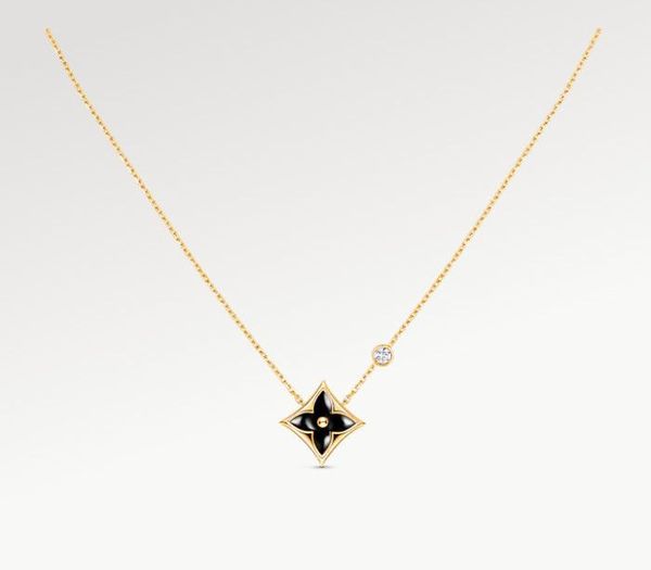 Black Mother of Pearl 18K Gold Necklace