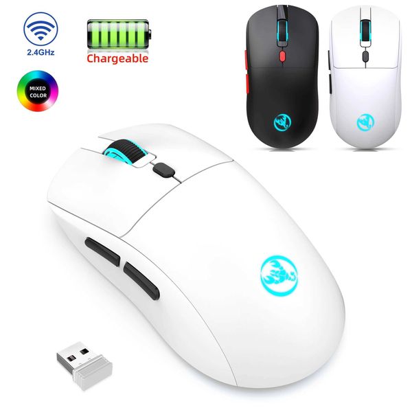 Rechargeable 24G USB Wireless Mouse Adjustable 3600dpi 7 Colors RGB Comfortable Mice for Home Office Laptop Computer Gamer Z260519