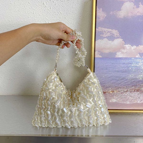 Small Fragrance Elegant Temperament Irregular Pearl Underarm Bag Niche Light Luxury Shoulder Evening Bags 241225