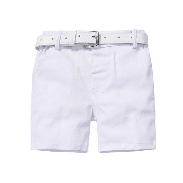 Newborn Daily Shorts for 1-6Y Boys Fashion Yellow +White Shorts With Belt 2 PCS Suit For Birthday Party For Casual Outfit
