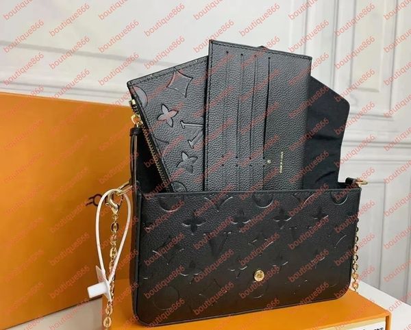 Luxurys Designer Bag 3Pcs Set Multi FELICIE POCHETTE Chain Bag Handbag Crossbody Purse Fashion Women Shoulder Bags Lady Tote Bag Wallet Female backpack With Box, Brown flower wallet
Luxurys Designer Bag 3Pcs Set Multi FELICIE POCHETTE Chain Bag Handbag Crossbody Purse Fashion Women Shoulder Bags Lady Tote Bag Wallet Female backpack With Box, Brown flower wallet