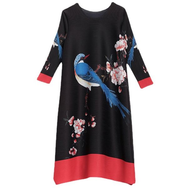 (82) Printed new Chinese style dress for summer Nanyou stall Miyake Mama mid-length