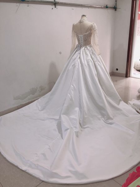 CH84249 Sophisticated Strapless Bride' Dress - Sleek Satin Material with Large Train for Weddings (Light Luxe Collection, Green
CH84249 Sophisticated Strapless Bride' Dress - Sleek Satin Material with Large Train for Weddings (Light Luxe Collection, Green