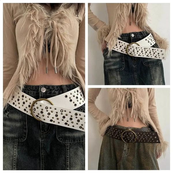 Simple Rivet Cowgirl Y2k Haruku Wide Waistband Korean Style Round Buckle PU Leather Belt Clothing Accessories 241231, White
Simple Rivet Cowgirl Y2k Haruku Wide Waistband Korean Style Round Buckle PU Leather Belt Clothing Accessories 241231, White