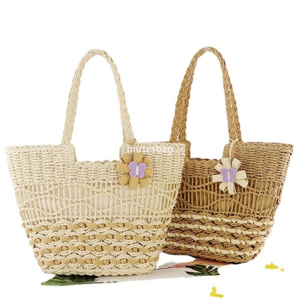 Fashionable Women High end New Butterfly Flower Pendant Paper Rope Woven Bag Practical Large Capacity One Shoulder Grass Woven Bag Leisure Bag Beach Bag, Beige
Fashionable Women High end New Butterfly Flower Pendant Paper Rope Woven Bag Practical Large Capacity One Shoulder Grass Woven Bag Leisure Bag Beach Bag, Beige