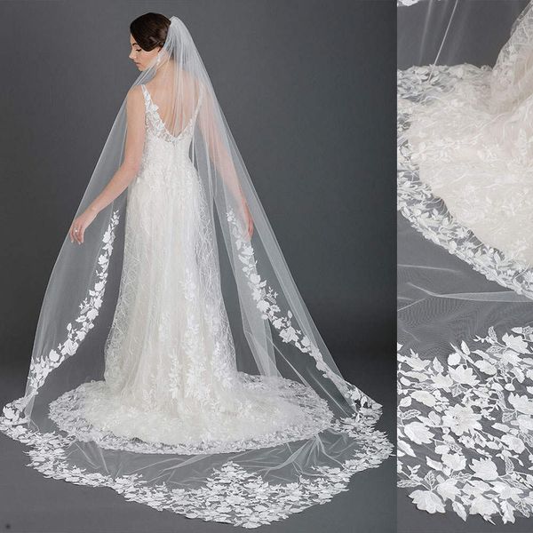 V2299 Wedding Veils Chapel Veil Tulle Appliqued One-Layer — compare prices at CompareOffers