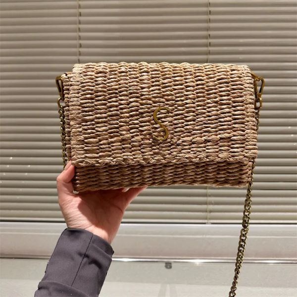 Women Designer Woven Bag Summer Straw Bag Handbag Luxury Letter Chain Bag Designers Crossbody Bag Female Shoulder Bags Brand Cross Body Purse 24731BF, Brown1
Women Designer Woven Bag Summer Straw Bag Handbag Luxury Letter Chain Bag Designers Crossbody Bag Female Shoulder Bags Brand Cross Body Purse 24731BF, Brown1